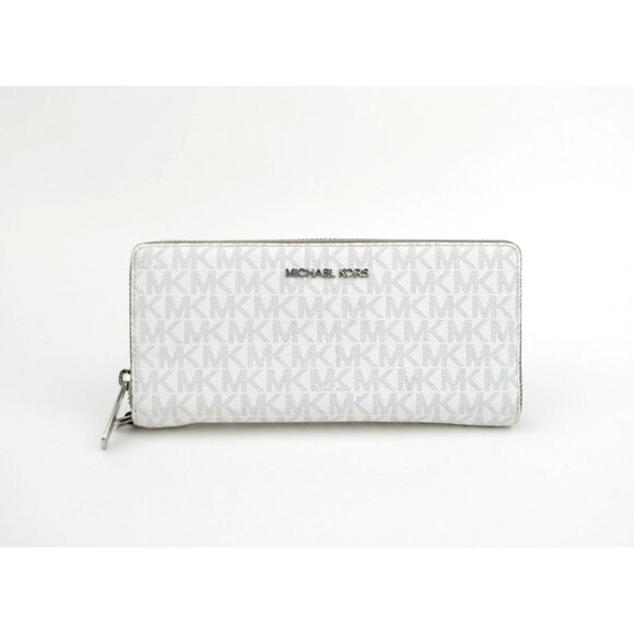 Michael Kors Jet Set Travel Continental Wallet Monogramed MK Logo - Picture 1 of 12